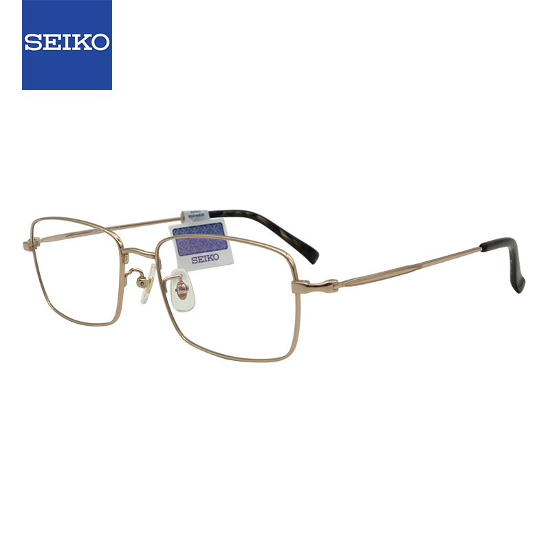 SEIKO 精工 全框钛材近视眼镜框HC1037 01+依视路钻晶膜岩1.56镜片 1081.95元（需