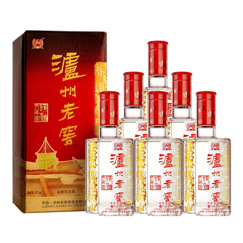 移动端、京东百亿补贴：泸州老窖 六年窖头曲 浓香型白酒 52度500ml*6瓶 整箱