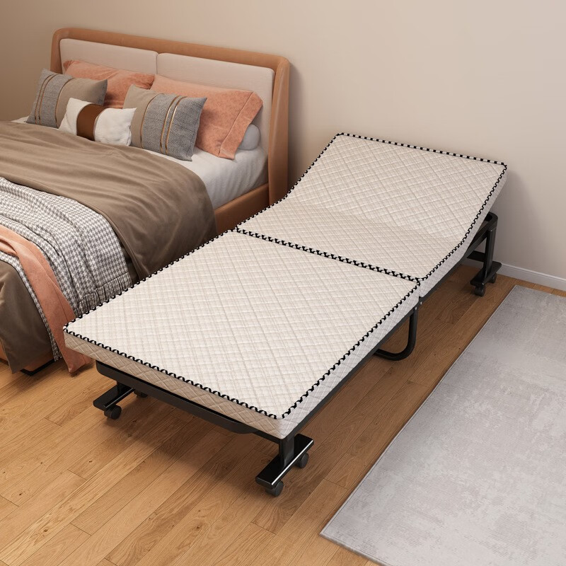 锦需 移动折叠床多用午睡床便携乳胶床 白色乳胶席梦思睡感120x190cm 1090.5元
