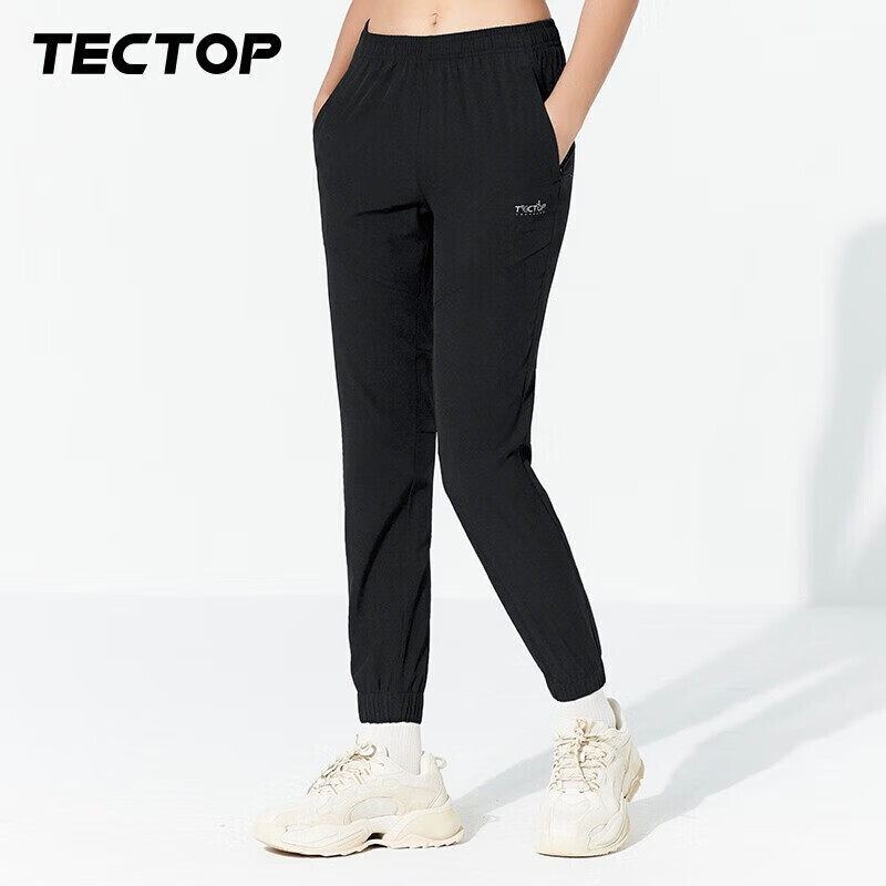 TECTOP 探拓 情侣款户外休闲裤 宽松透气弹力运动裤 女款黑色 M 64.88元（需用券）