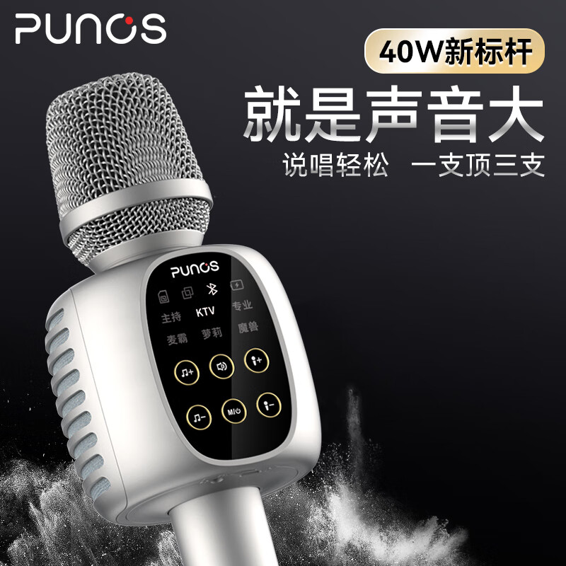 Punos 大空间专用K歌宝三模防啸叫音响一体麦无线40W双喇叭 529元（需用券）