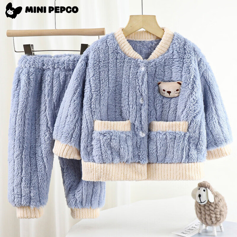 小猪班纳 秋冬加厚睡衣套装男女童家可爱风柔软聚酯 54.9元（需用券）