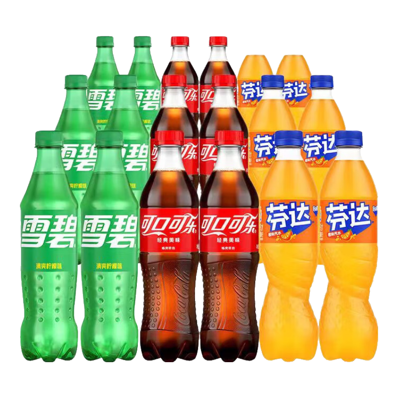 可口可乐 汽水碳酸饮料 可乐雪碧芬达混合装 500ml*18瓶 36.9元