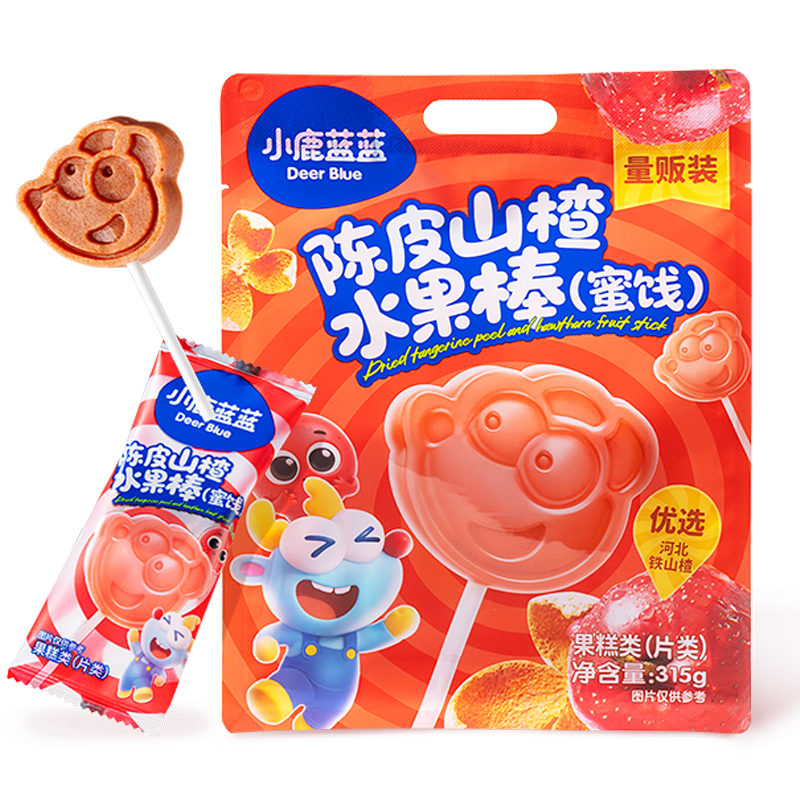 闭眼买：小鹿蓝蓝 宝宝陈皮山楂棒 30支 315g 12.15元（共12.15元：返超市卡5元
