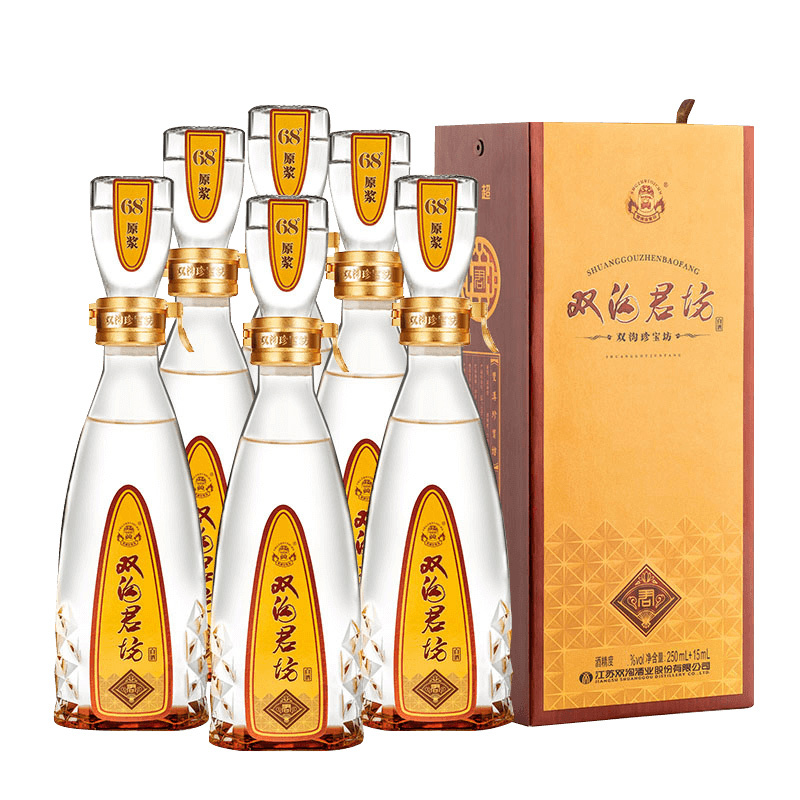 双沟 珍宝坊君坊 浓香型白酒 52度 (250ml 15ml)*6瓶 整箱装 308元