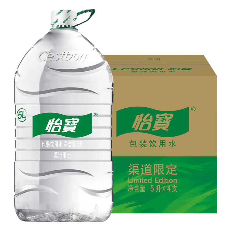 怡宝 5L桶装饮用水 4桶 21.8元（需首购）