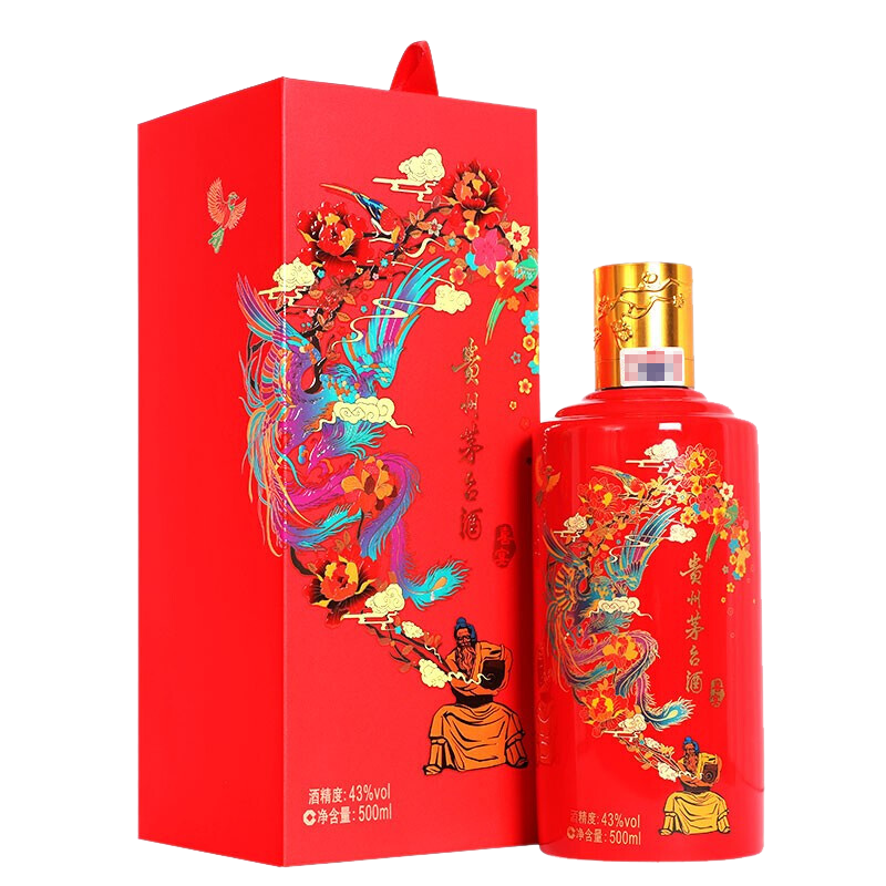 京东百亿补贴、plus会员：茅台（MOUTAI）喜宴（中国红）酱香型白酒 43度 500ml