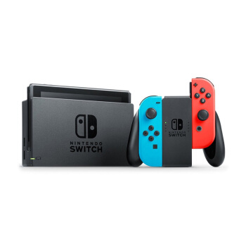 有券的上、PLUS会员：Nintendo 任天堂 海外版 Switch游戏主机 续航增强版 红蓝 1
