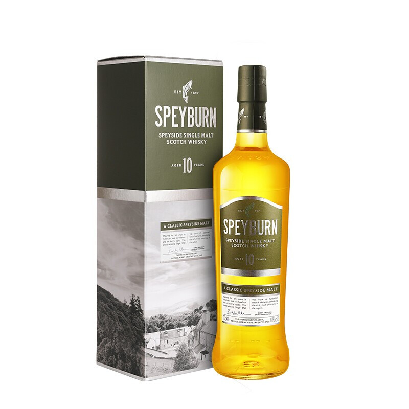 SPEYBURN 盛贝本 圣贝本 10年 单一麦芽 苏格兰威士忌 40%vol 700ml 136元