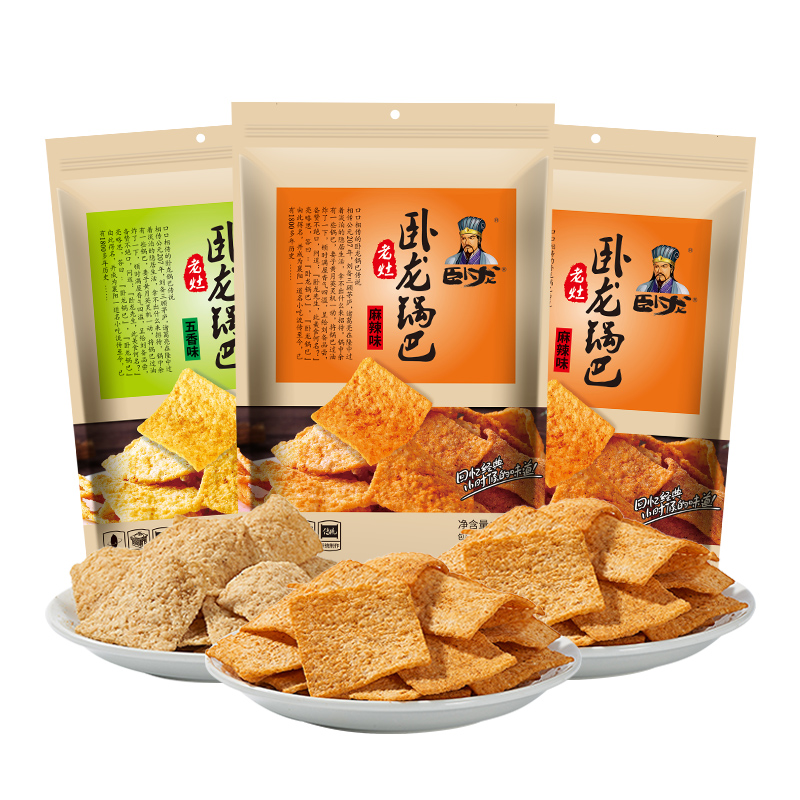 88VIP：卧龙食品 卧龙老灶锅巴休闲食品300g*3包量贩装解馋小零食 25.55元