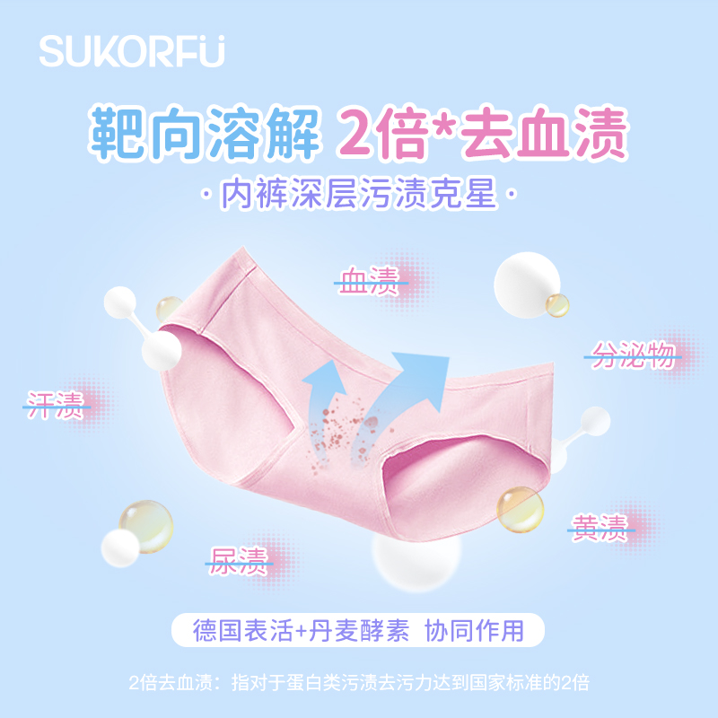 SUKORFU 舒可芙 内裤内衣洗衣液清洗液100g抑菌祛味去血污渍樱花香 17.01元