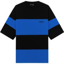 GXG奥莱 商场同款寻迹海岛系列圆领短袖T恤 2022年夏季新款 蓝黑条 165/S 64.86