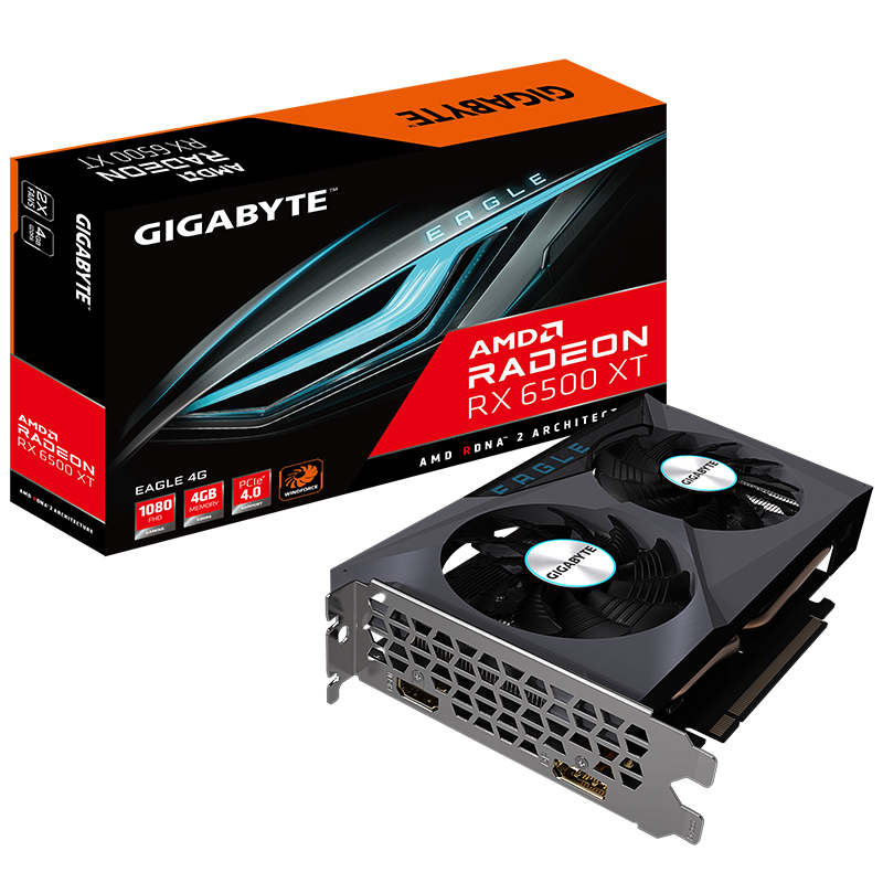 双11狂欢: 技嘉（GIGABYTE） Radeon RX 6500 XT EAGLE 4GD电竞游戏设计 独立显卡 1013.61