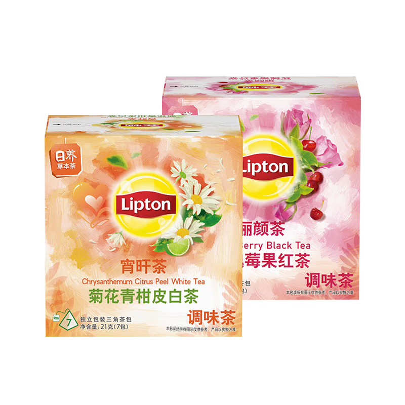 Lipton 立顿 日养花草茶包 人参胎菊茶红豆薏米蒲公英荷叶茶 44.8元