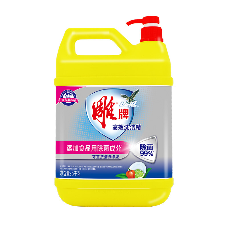 雕牌 高效洗洁精 5kg 柑橘柠檬香 22.76元（需用券）