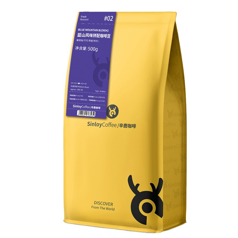 SinloyCoffee 辛鹿咖啡 sinloy辛鹿蓝山风味拼配 香醇浓郁均衡 阿拉比卡美式咖啡豆 500g 23.05元（需用券）