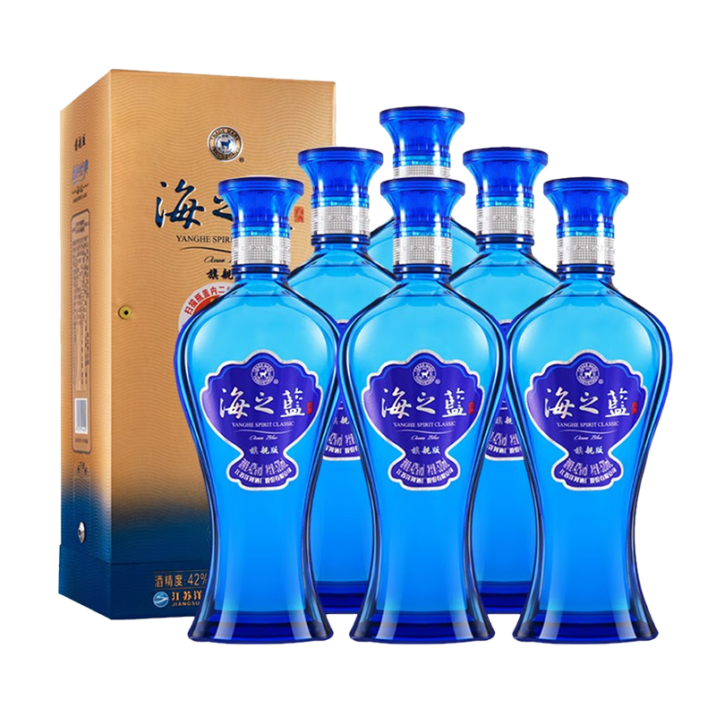 88VIP：洋河 海之蓝 42%vol 绵柔浓香型白酒 520ml*6瓶 635.5元