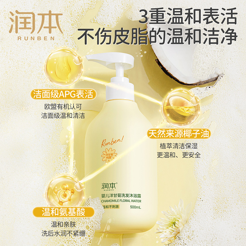 润本 婴儿洗发沐浴二合一 500ml 14.78元（需用券）