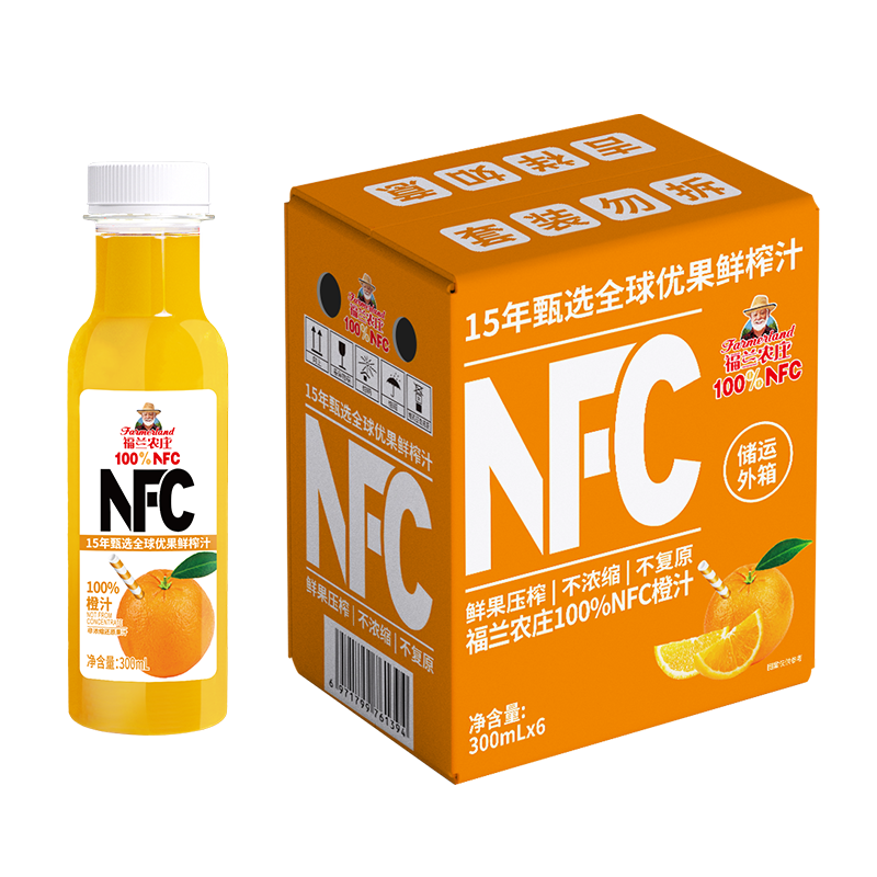 福兰农庄 Farmerland NFC100%橙汁300ML×6 15.46元