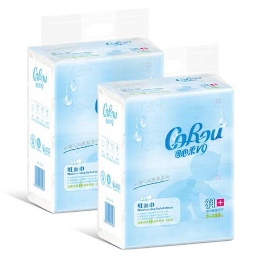 CoRou 可心柔 婴儿柔润面巾纸3层便携装柔巾纸 40抽*10包 11.8元（需买2件，需