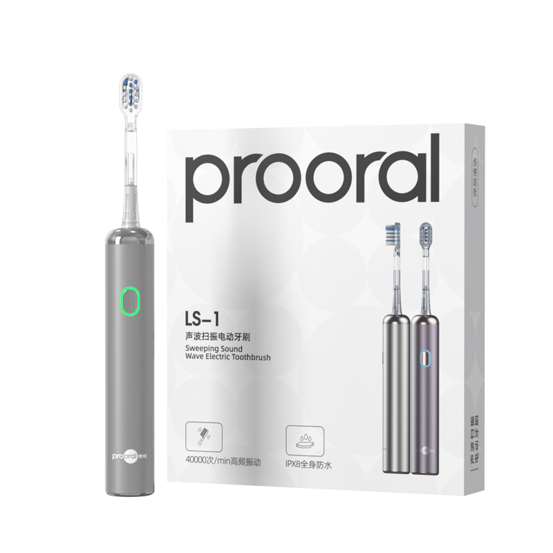 博皓 LS-1 铝合金电动牙刷 金属银 刷头*4 68.1元（需用券）