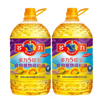 88VIP：多力 5珍宝食用植物调和油5L*2桶 118.56元（需领券）