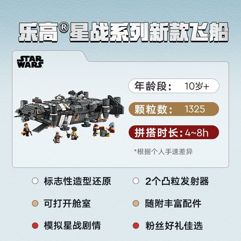 百亿补贴：LEGO 乐高 8月新品乐高星球大战系列75374奥尼克斯辛德号拼搭积木