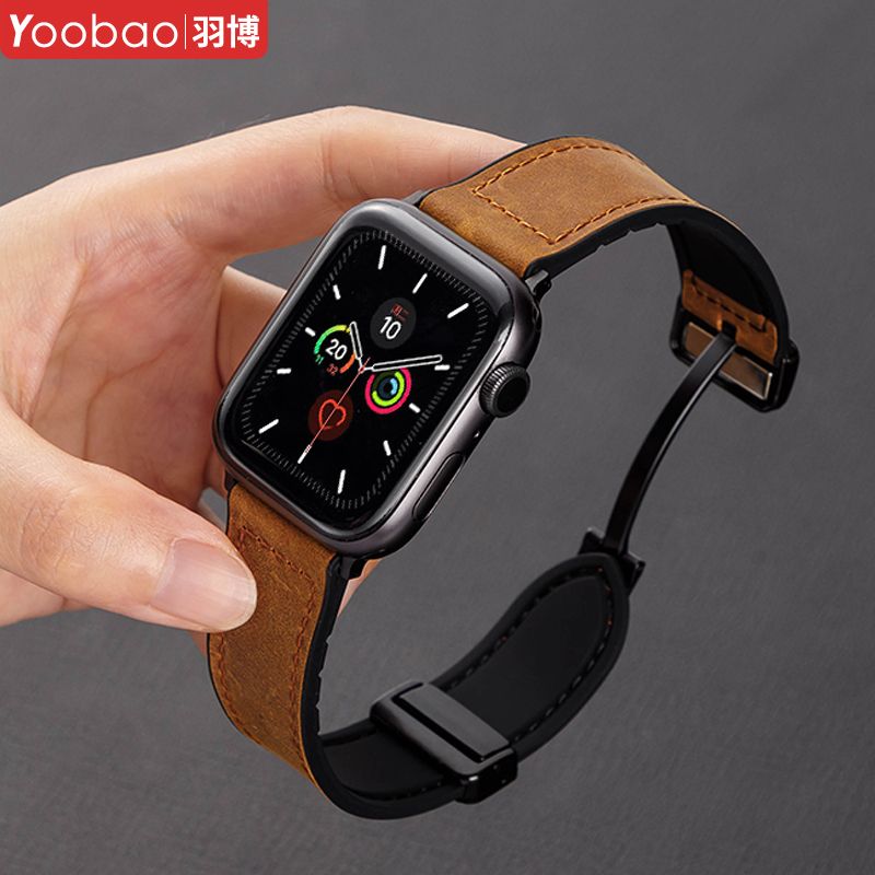 百亿补贴：Yoobao 羽博 适用iwatch9手表S8真皮S7苹果ultra表带S6磁吸扣S5硅胶SE新4