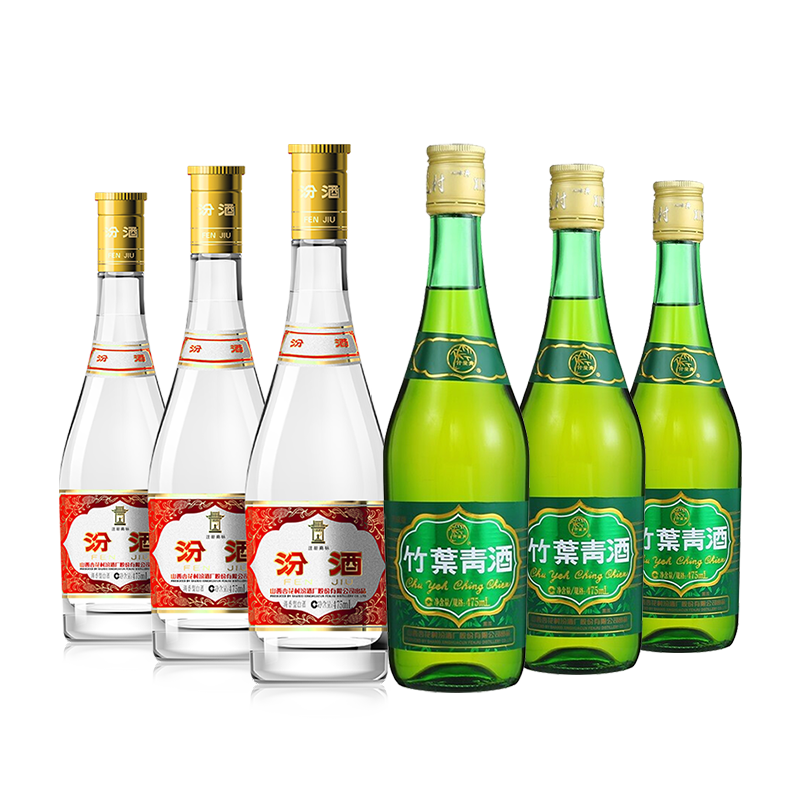 puls会员：竹叶青酒 玻竹38度 475mL*3瓶+汾酒 53度黄盖 475ml*3瓶 241.57元（需领券