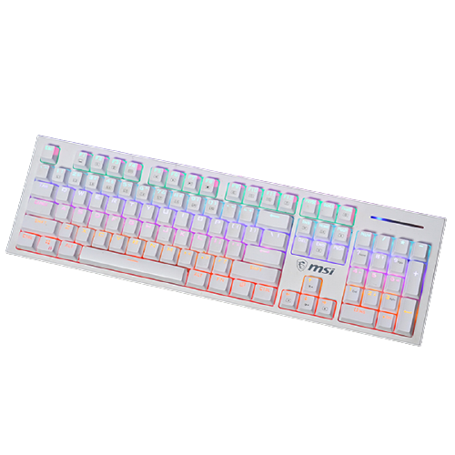 MSI 微星 GK50Z 104键 有线机械键盘 白色 高特红轴 RGB 129元