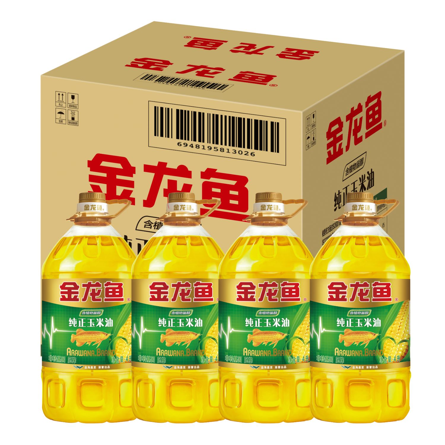 金龙鱼 纯正玉米油 4L*4箱装 197.6元