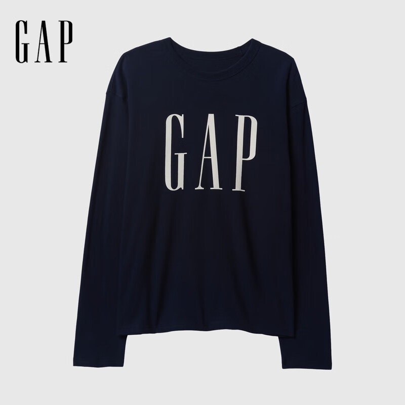 Gap 男女装2025春季纯棉印花大logo长袖T恤内搭上衣美版725634 2色可选 63.79元（