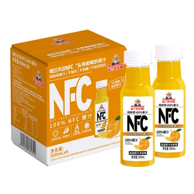 88VIP：福兰农庄 100﹪NFC橙汁 300ml*6瓶*2件 52.06元，合单价26.03元（双重优惠）
