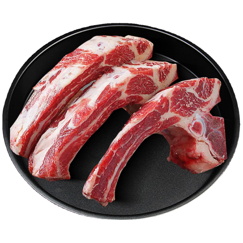 芈羊羊 国产黄牛肉 原切牛肋眼骨净重4斤 生鲜牛排骨煲汤食材清真 74.25元