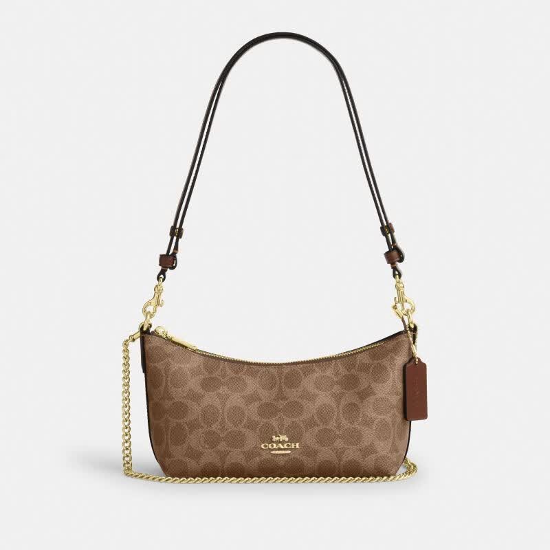 COACH CAITLIN中号单肩手提包棕黄色CEK80送女友七夕礼物 1479元（需用券）