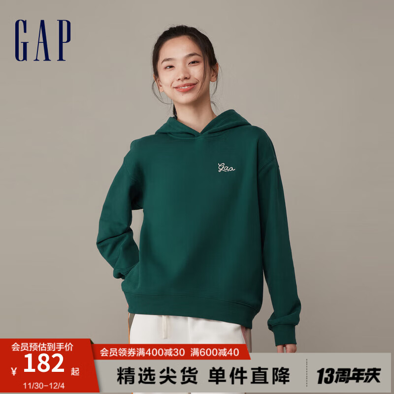 Gap 盖璞 女装冬季款LOGO宽松廓形落肩运动卫衣 841068 96.9元