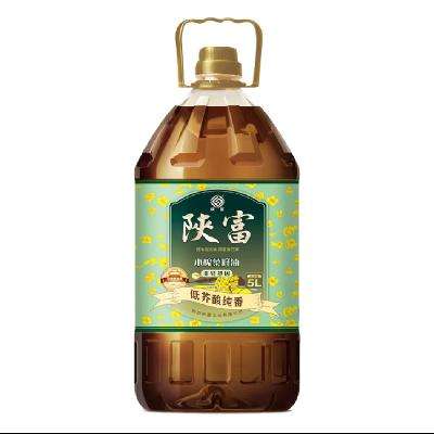 PLUS会员: 陕富 年低芥酸纯香小榨菜籽油 5L 45.31元包邮