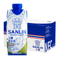 SANLIN 三麟 100%椰子水 富含天然电解质 泰国进口NFC椰青果汁330ml*12瓶 整箱 59.9