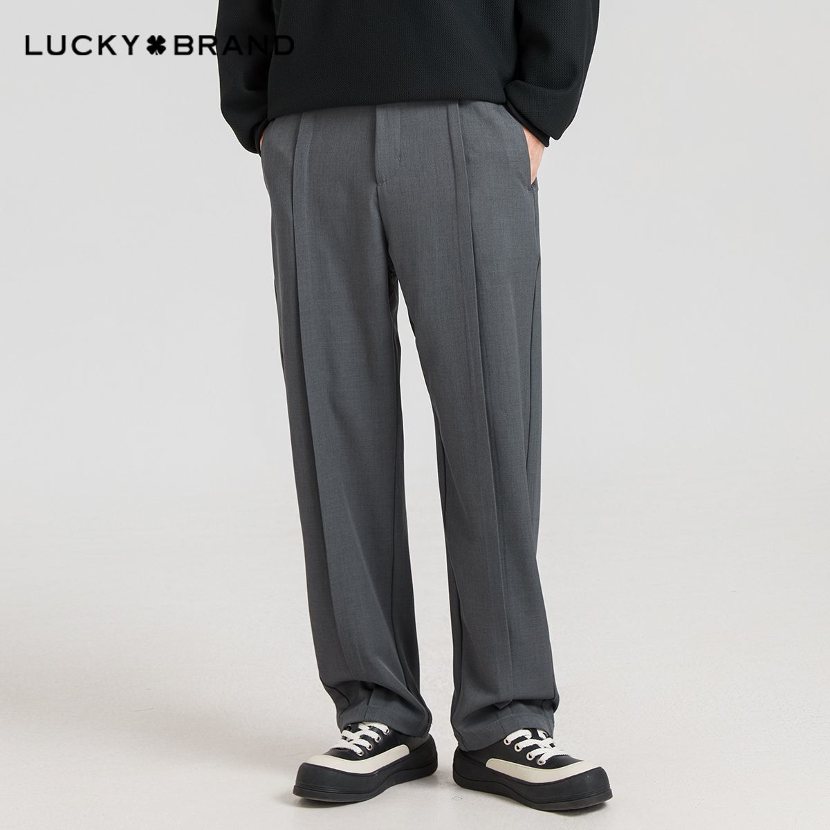 百亿补贴：LUCKY BRAND 宽松直筒休闲裤男时尚休闲百搭长裤潮牌个性设计西裤 