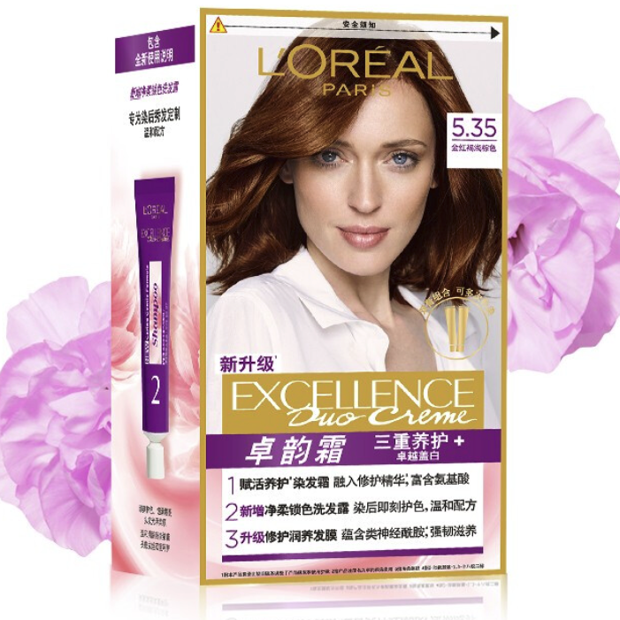 L'OREAL PARIS 卓韵霜赋活养护染发霜 #5.35金红褐浅棕色 1盒 69.97元