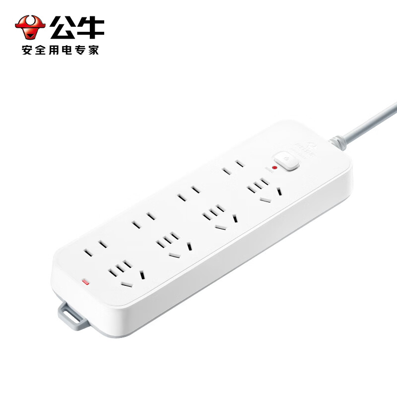 公牛 GN-B3440 新国标插排 8位总控 3m 39.9元