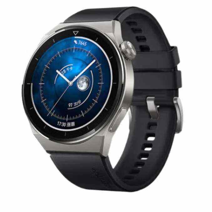 双11狂欢、plus会员：华为HUAWEI WATCH GT 3 Pro 黑色氟橡胶表带 46.6mm表盘 运动智