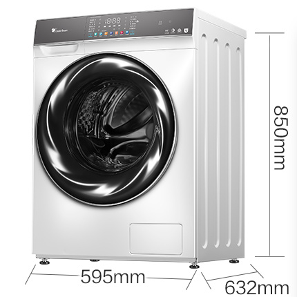 小天鹅 滚筒洗衣机全自动 白色水魔方 10KG大容量 超薄机身 1.1洗净比 彩屏智