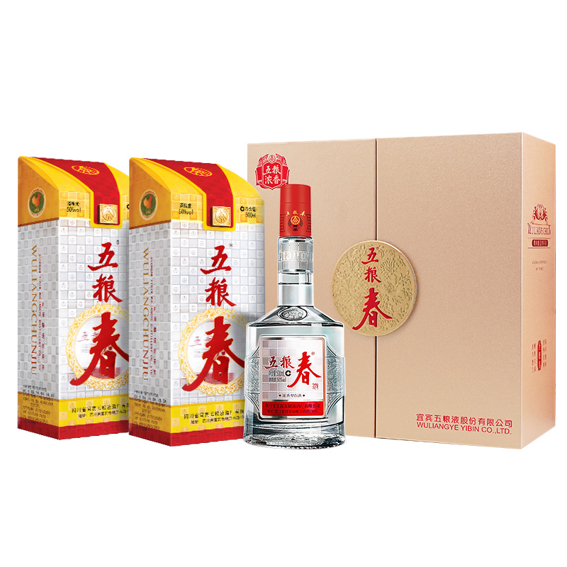 五粮春 50%vol 浓香型白酒 500ml*2瓶礼盒 369元（需用券）