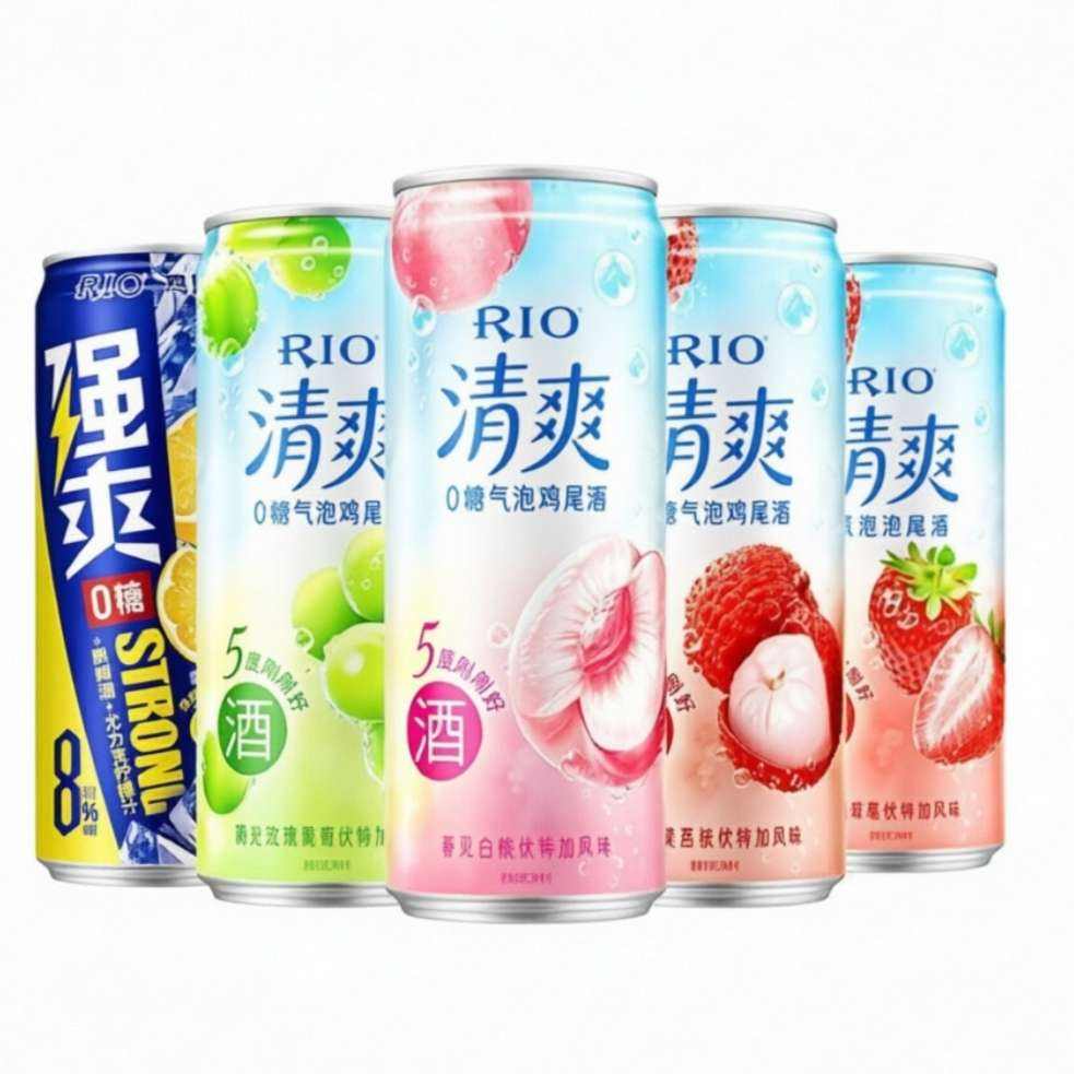 RIO锐澳预调鸡尾酒 5度清爽+8度强爽组合 330ml×5罐 15.9元（百亿补贴加倍补）