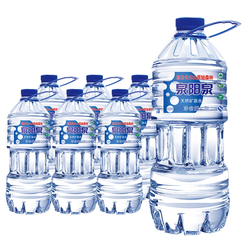 泉阳泉 长白山天然矿泉水 2L*6瓶装 弱碱性家庭泡茶饮用水 23.31元