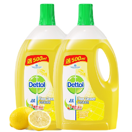 Dettol 滴露 地板清洁剂 木地板瓷砖清洁 2L*2瓶 柠檬清香 75.18元（需用券）