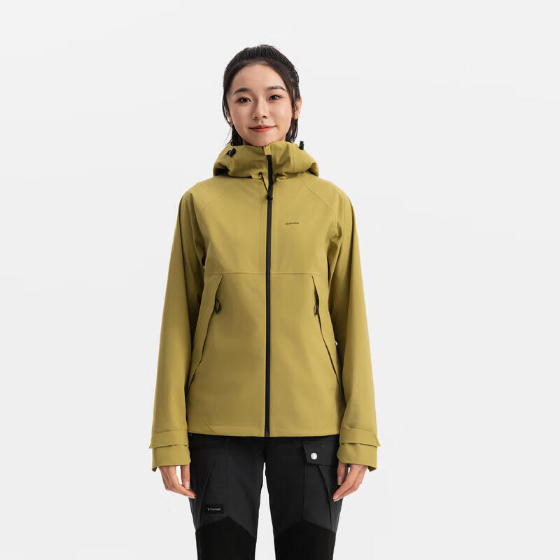 DECATHLON 迪卡侬 女士MH500亚洲版型户外防风防水登山夹克外套L-5451468 迷踪绿 3
