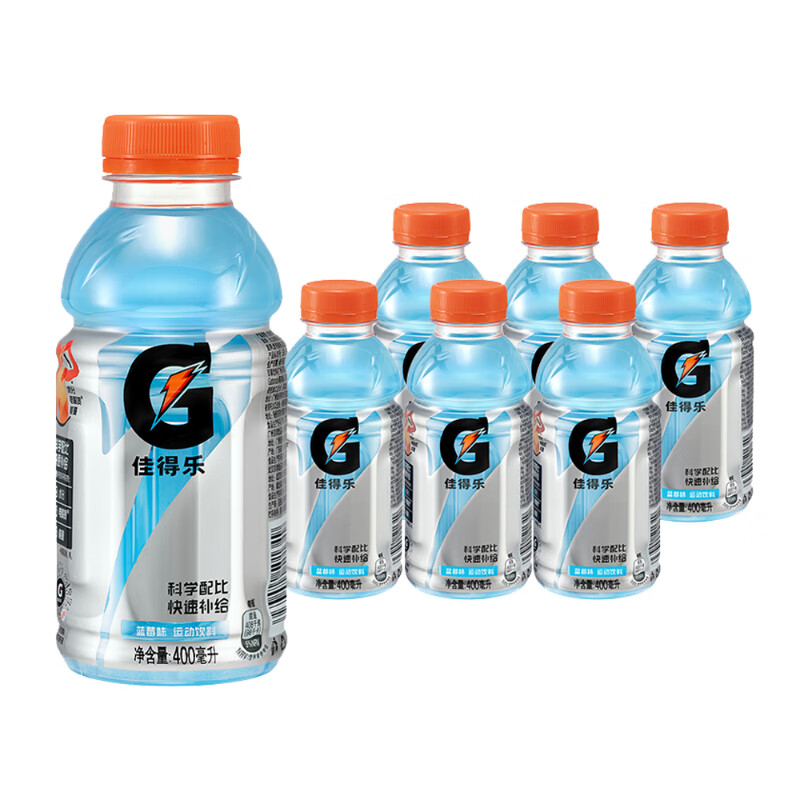 Plus会员、首购、概率券：佳得乐 GATORADE 蓝莓味 电解质水 400ml*6瓶 +凑单 11.71