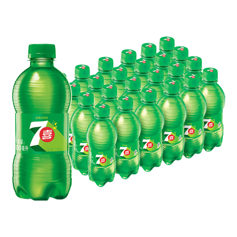 京东百亿补贴、plus会员、再降价:百事可乐 七喜7up 柠檬味 汽水 300ml*24瓶（